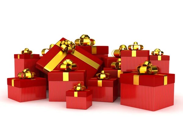 Gift boxes over white background — Stock Photo, Image
