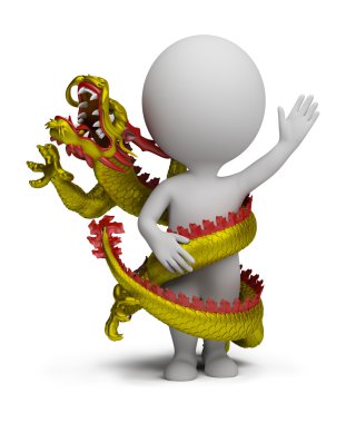 3d small - dragon twists around clipart