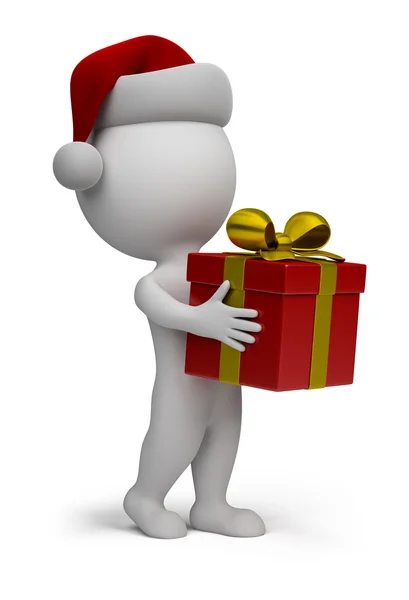 3d piccolo - Babbo Natale con un regalo — Foto Stock