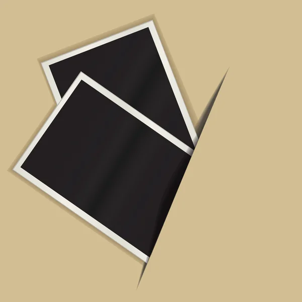 Два фотографії на коричневому тлі. епс10 — стоковий вектор