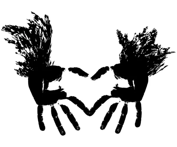 Deux mains représentant le cœur — Image vectorielle
