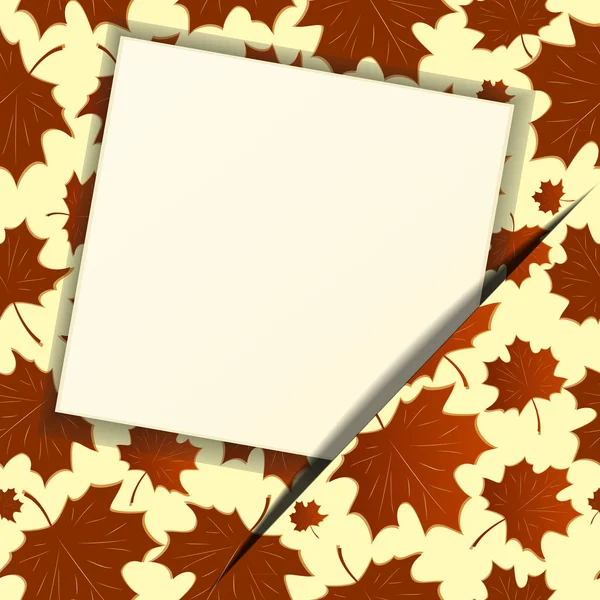 Herfst achtergrond met een leeg document. EPS 10 — Stockvector