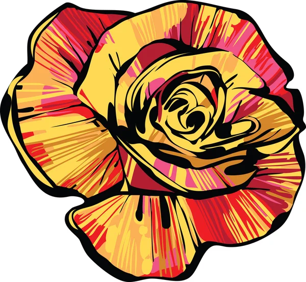 Многоцветный бутон розы — стоковый вектор