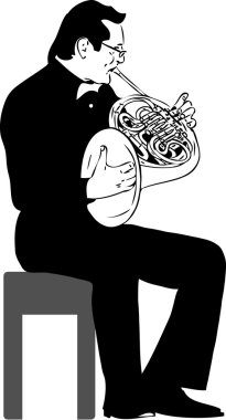 French horn clipart