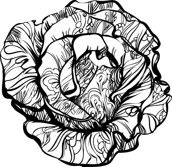 Schwarz-weiße Rose mit Tätowierung — Stockfoto