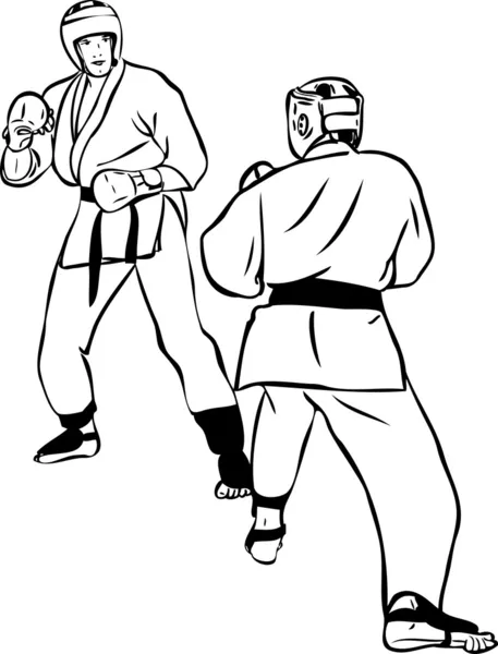 Karate Kyokushinkai sketch martial arts and combative sports — Stock Vector