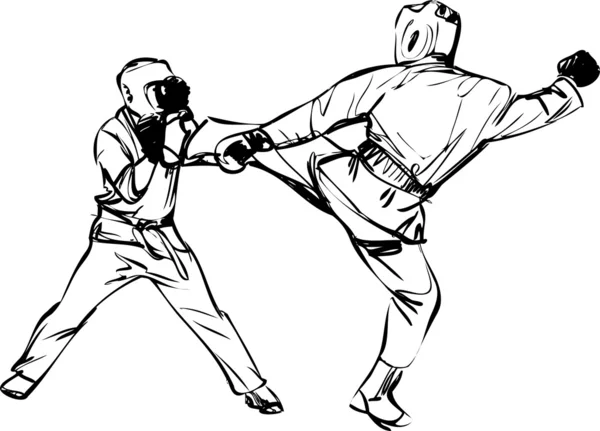 Karate kyokushinkai skica bojová umění a bojové sporty — Stockový vektor