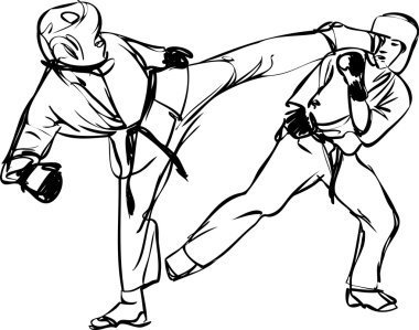Karate Kyokushinkai sketch martial arts and combative sports clipart