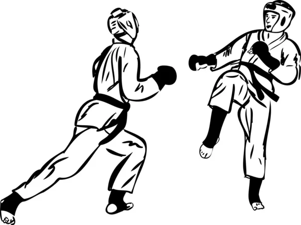 Karate Kyokushinkai skitse kampsport og kampsport – Stock-vektor