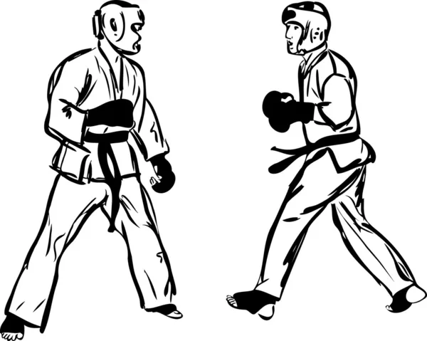 Kyokushinkai καράτε σκίτσο πολεμικές τέχνες και μαχητική σπορ — Διανυσματικό Αρχείο