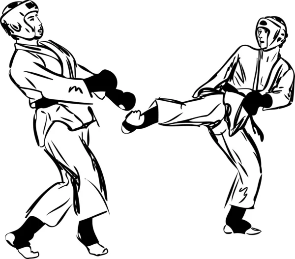 Karate kyokushinkai schets martial arts en strijdlustige sport — Stockvector