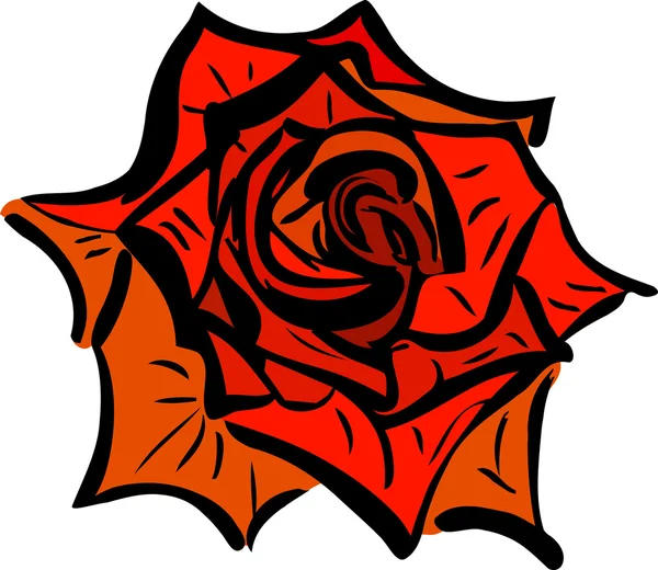 Skiss av Ros blomma trädgårdsväxter — Stock vektor