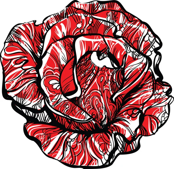 Красная роза с тату — стоковый вектор
