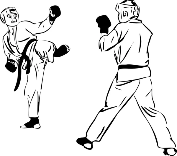 Karate Kyokushinkai esboço artes marciais e esportes combativos —  Vetores de Stock