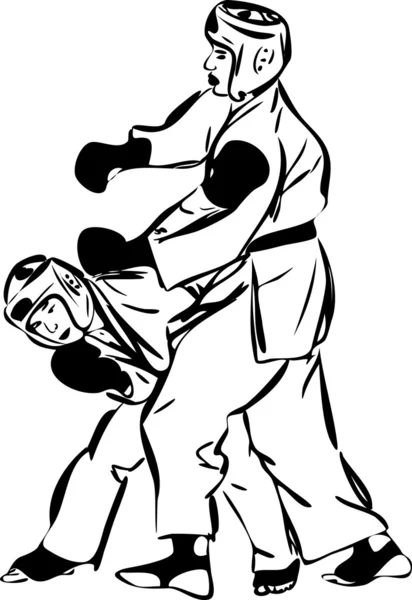 Karate Kyokushinkai schizzo arti marziali e sport combattivi — Vettoriale Stock