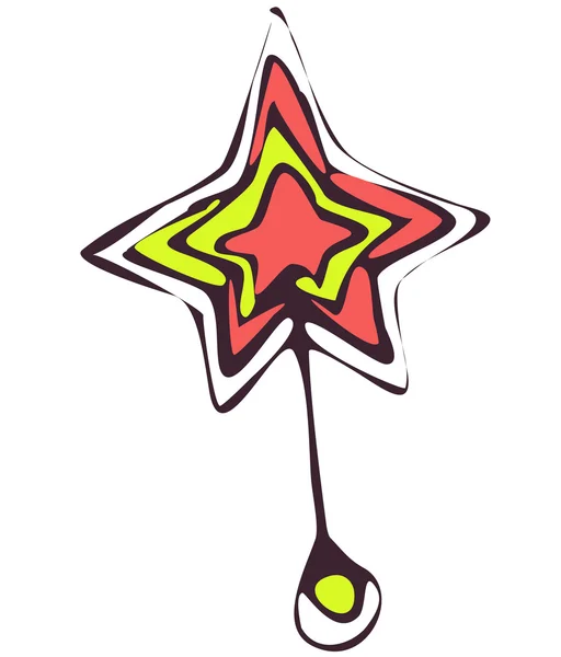 Skizze fünfzackiger Stern auf dem kleinen Sockel — Stockvektor