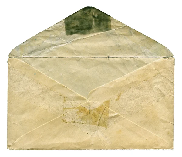 Старый конверт изолирован — стоковое фото