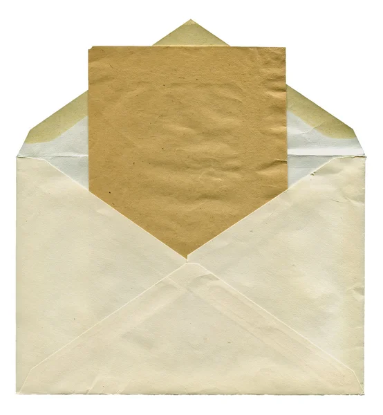 Envelope com cartão postal — Fotografia de Stock