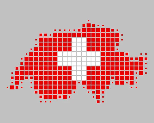 Carte et drapeau de la Suisse — Photo
