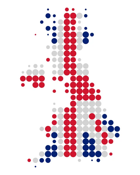 Mapa i bandera Wielkiej Brytanii — Zdjęcie stockowe