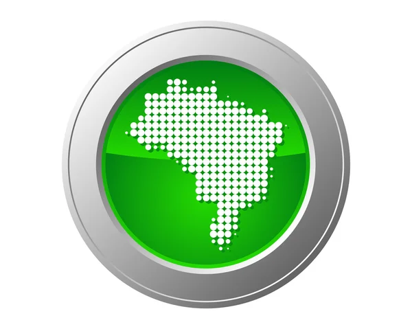 Мапа Бразилії кнопки — стокове фото