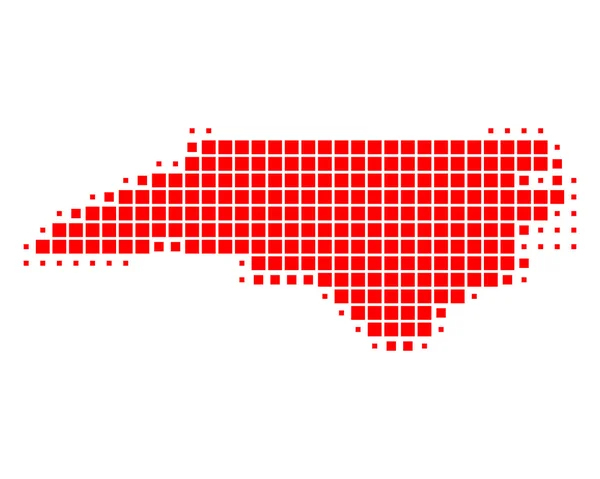 Ilustração detalhada e precisa do mapa de Carolina do Norte — Fotografia de Stock