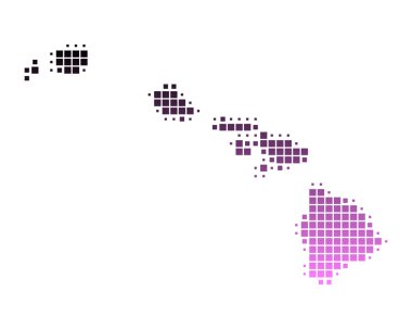 Hawaii haritasının ayrıntılı ve doğru çizimi