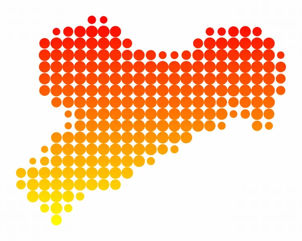 stock image Map of Saxony