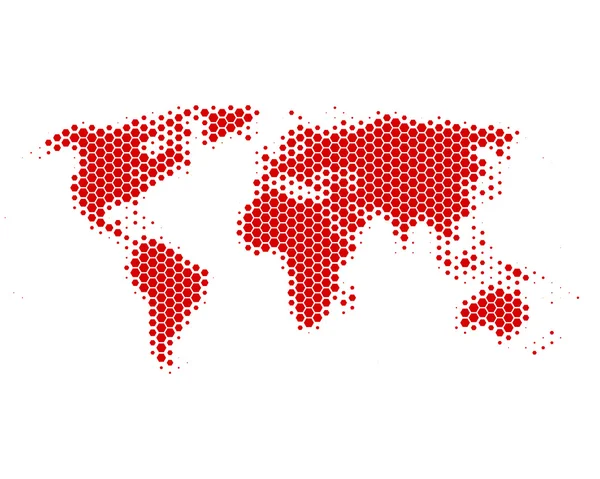 Mapa mundial en hexágonos — Foto de Stock