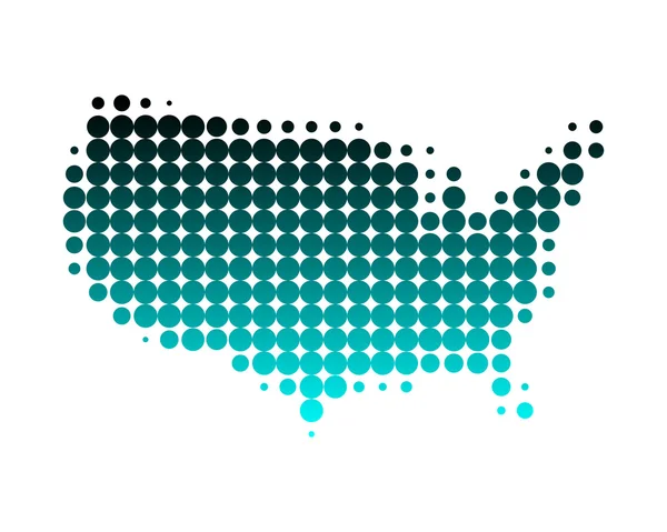 Prickade karta över USA美国的虚线的地图 — Stockfoto