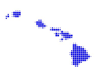 Hawaii haritasının ayrıntılı ve doğru çizimi