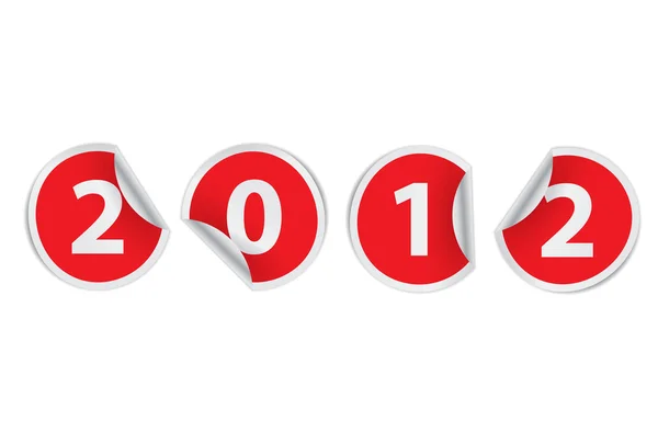 Adesivi anno nuovo 2012 — Vettoriale Stock