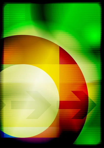 Modèle vert avec cercle coloré — Image vectorielle