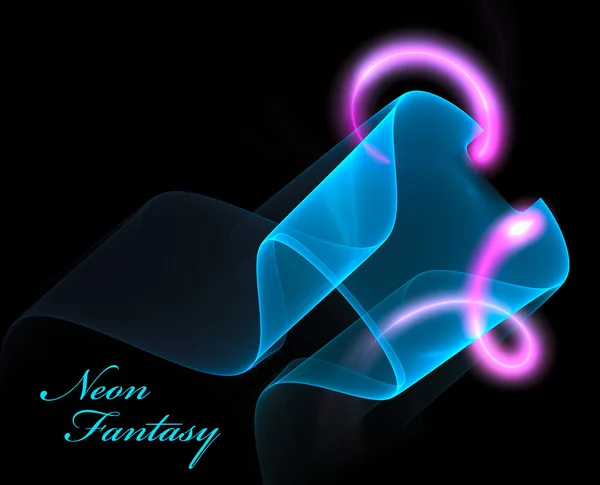 Siyah Neon fractal — Stok fotoğraf