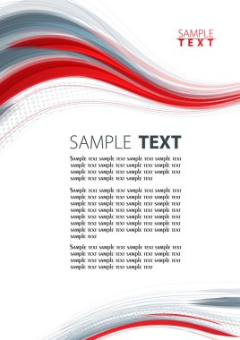 Abstract red and gray template. Vector clipart