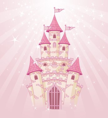 Pink Sky Castle clipart