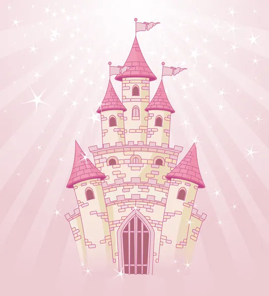 Castelo do céu rosa — Vetor de Stock