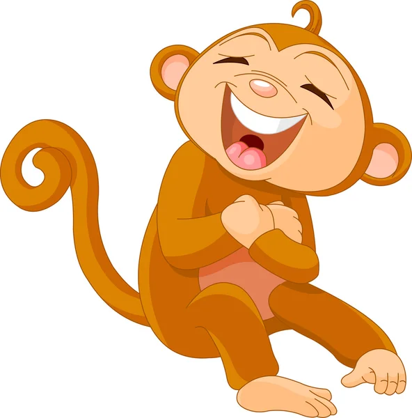 Laughing monkey — Stock Vector