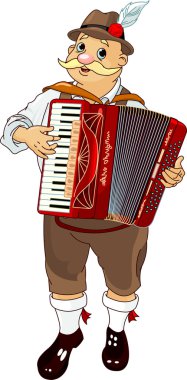 Oktoberfest Accordion Player clipart