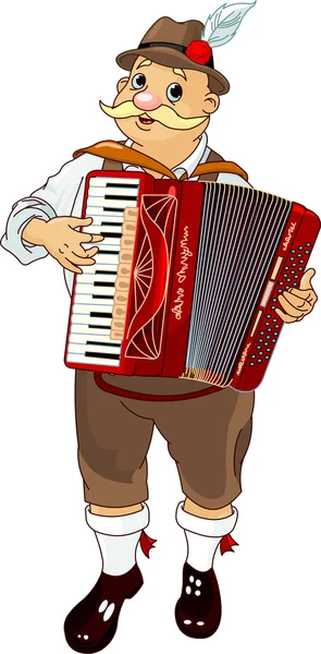Oktoberfest akordeonista — Wektor stockowy