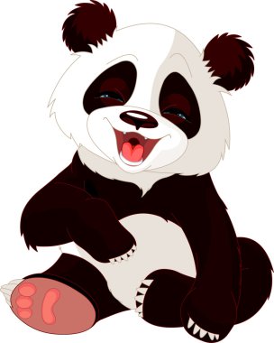 Baby Panda laughing clipart