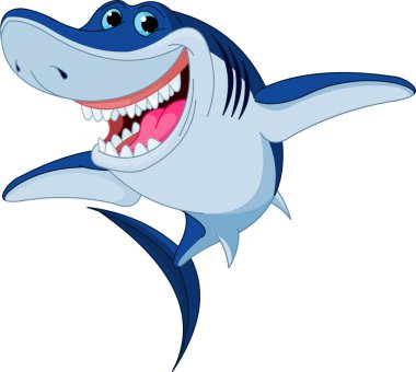 Cartoon funny shark clipart