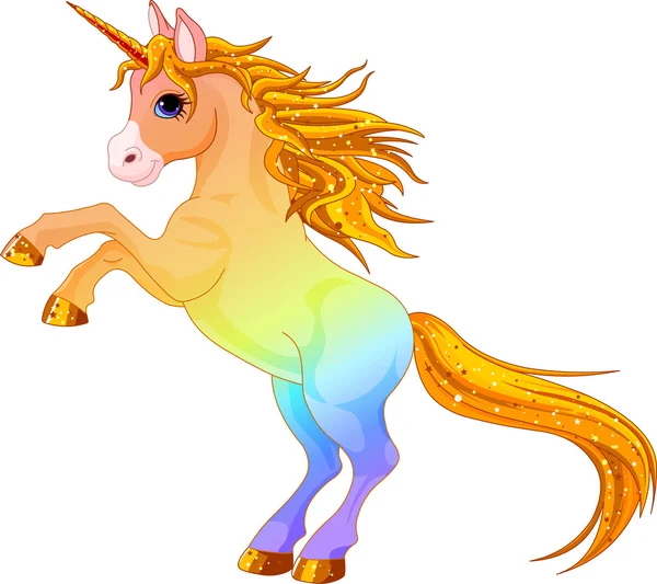 Rainbow colored unicorn — Stock Vector