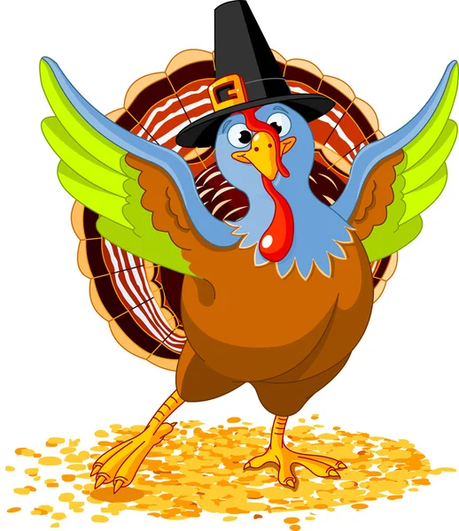 Happy thanksgiving kalkon — Stock vektor