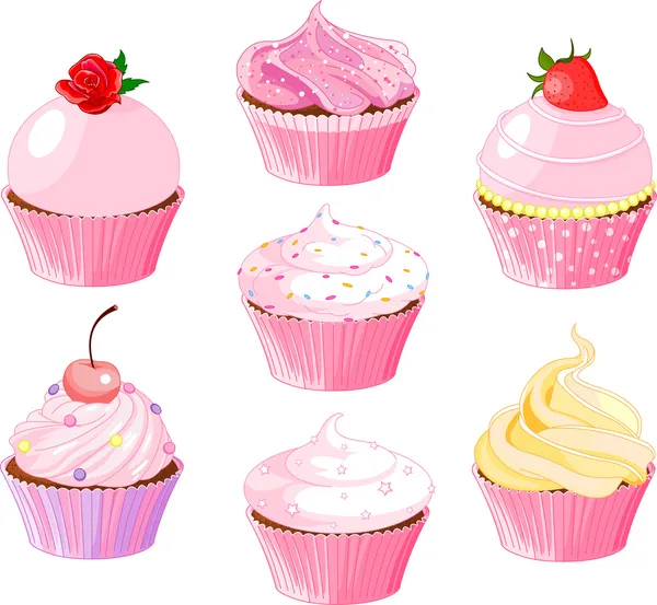 Verschillende cupcake — Stockvector