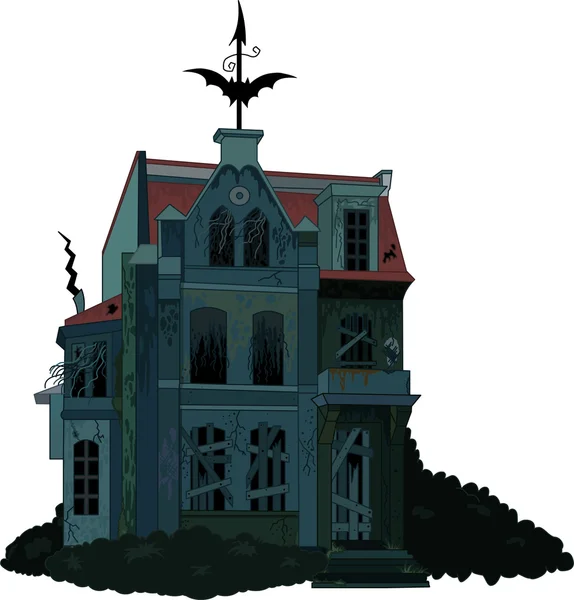 Casa embrujada espeluznante — Vector de stock