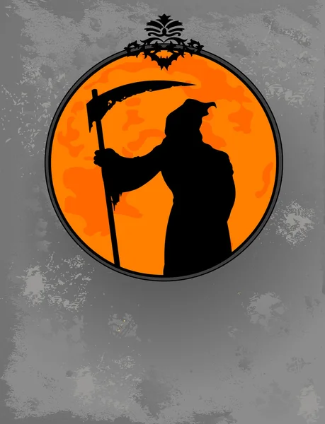 Silueta de Halloween Grim Reaper — Vector de stock