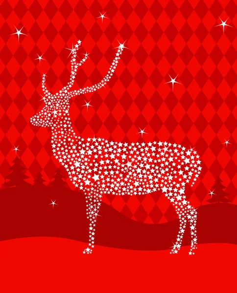 Hvězdné Vánoce jelen — Stockový vektor