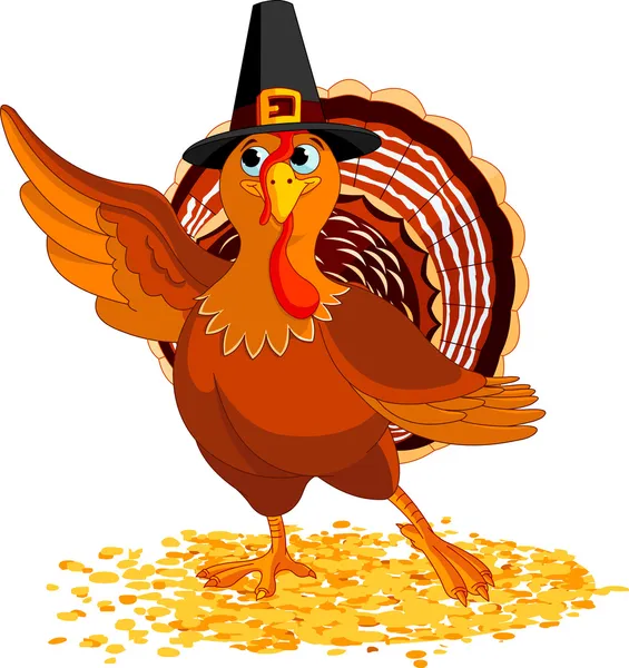 Thanksgiving Turkey presenting — Stock Vector