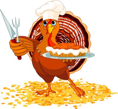 Turkey and Pie clipart